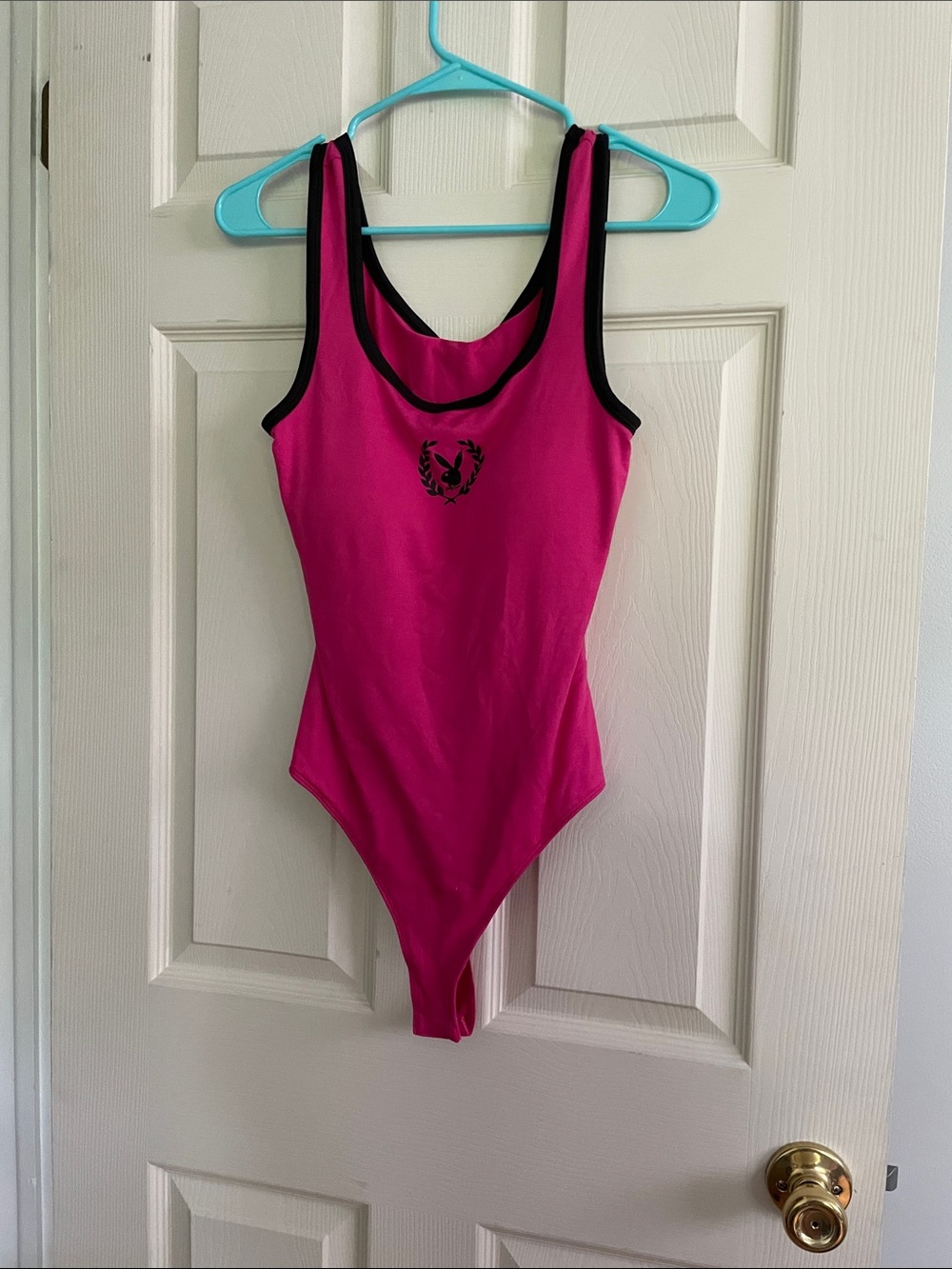 Playboy Hot Pink bodysuit with Black Trim